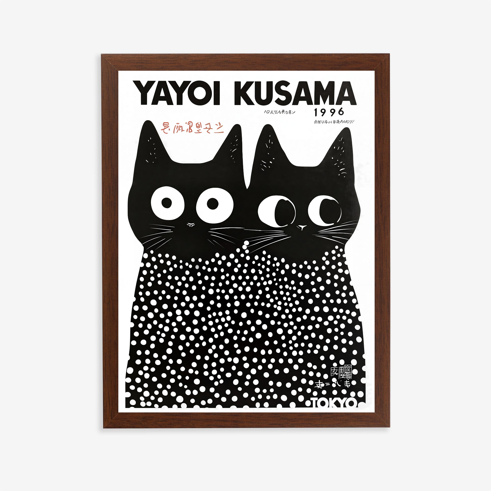 Yayoi Kusama Cat Print Poster (1996) – Polka Dot Art Wall Decor