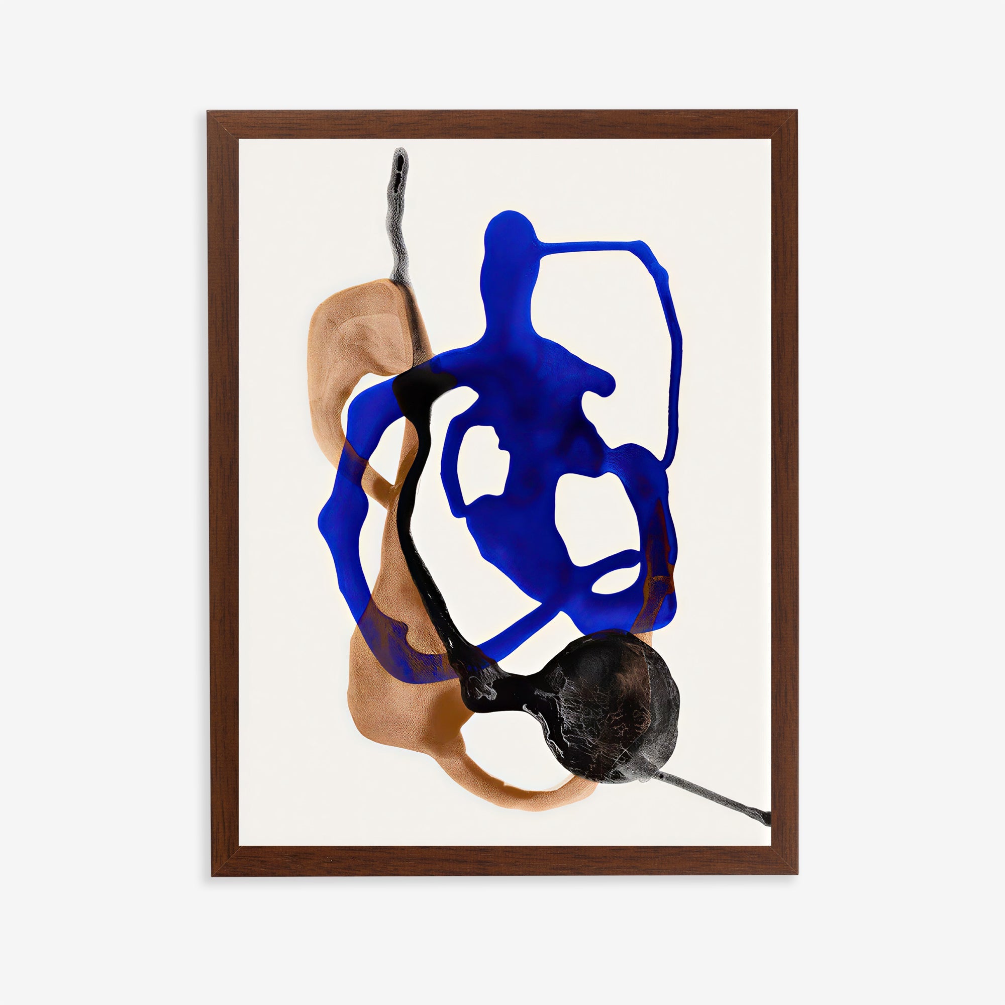 Modern abstract wall art print blue and neutral