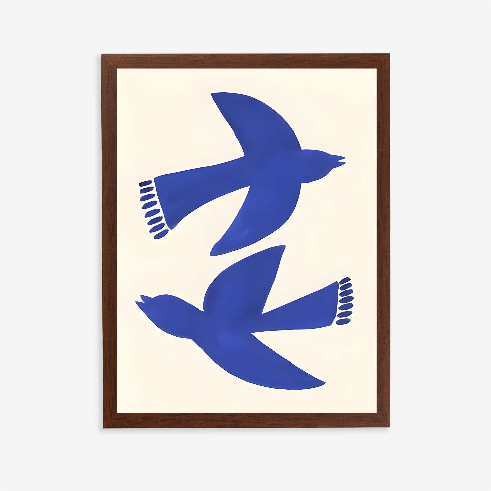 Minimalist Blue Bird Wall Art Print