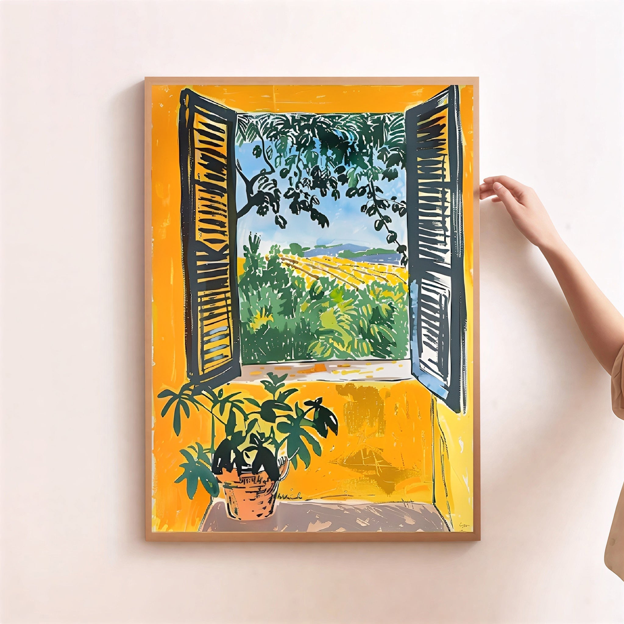 Matisse-inspired window view art print