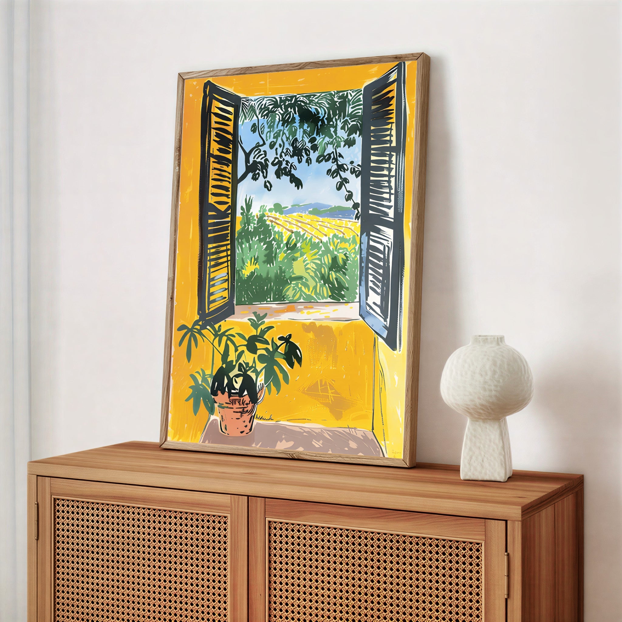Matisse-inspired window view art print
