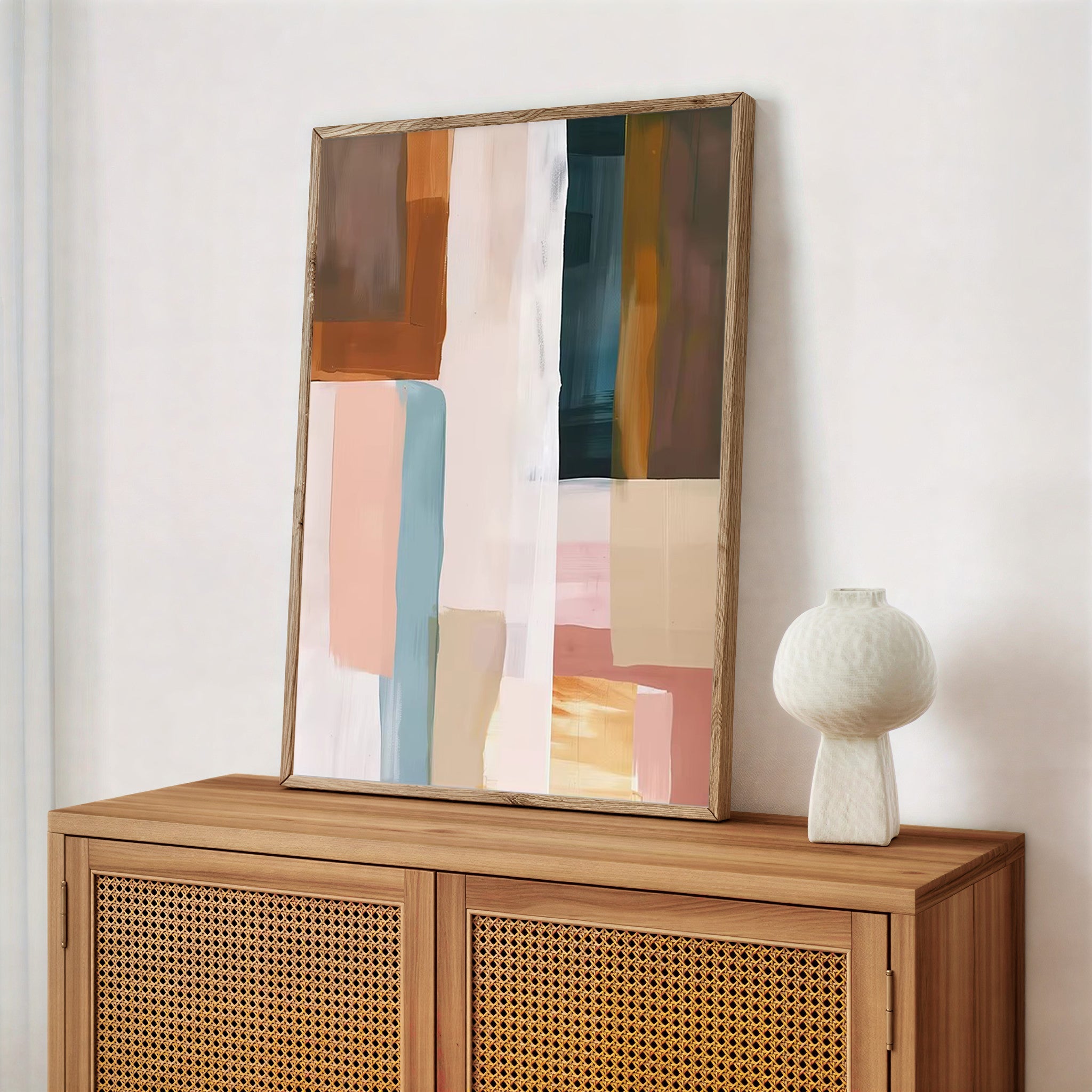 Modern neutral abstract wall art print