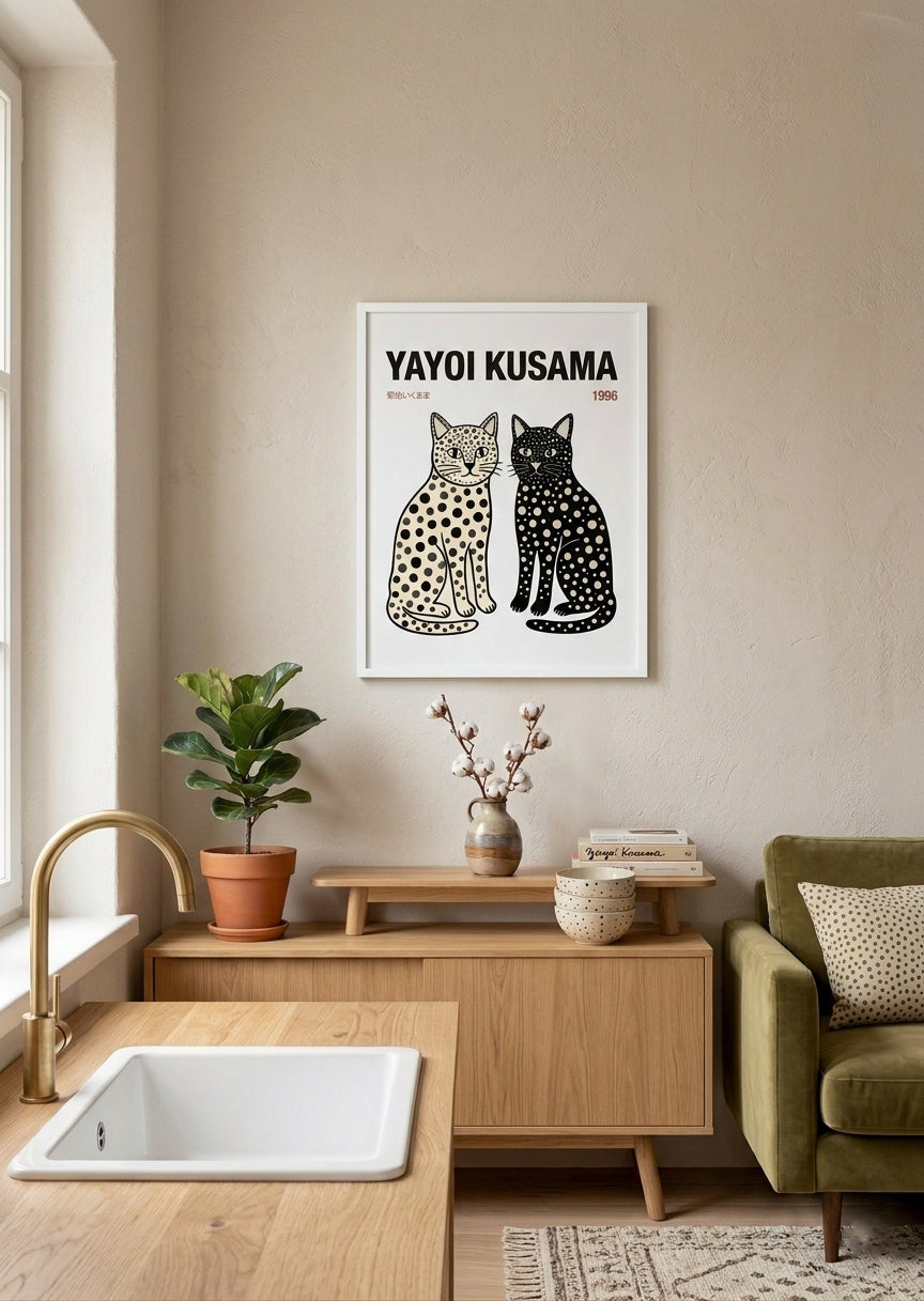 Yayoi Kusama Cats Tokyo 1996 Poster