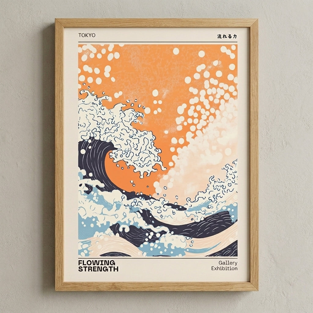 Japanese Wave Print – Tokyo Gallery Exhibition Wave Poster