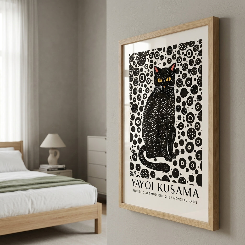 Minimalist Black Cat Art Print