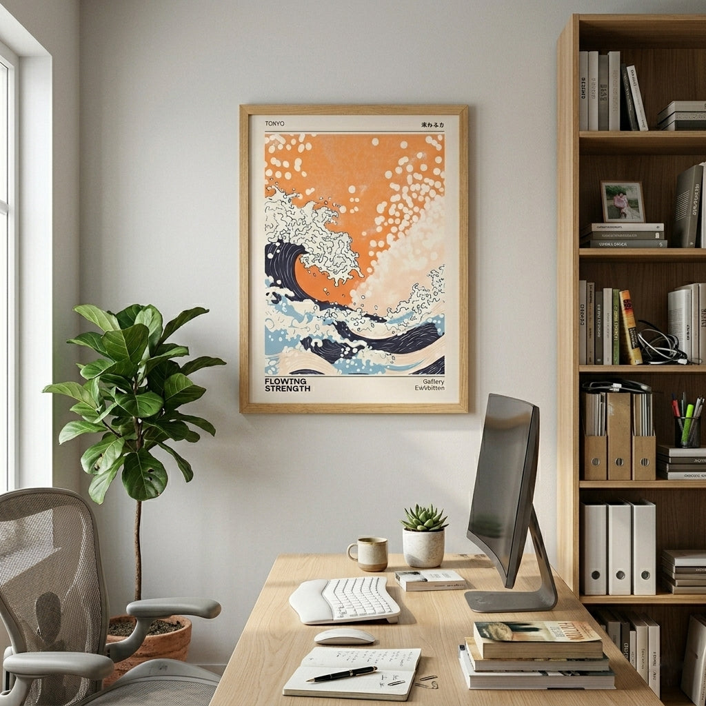 Japanese Wave Print – Tokyo Gallery Exhibition Wave Poster