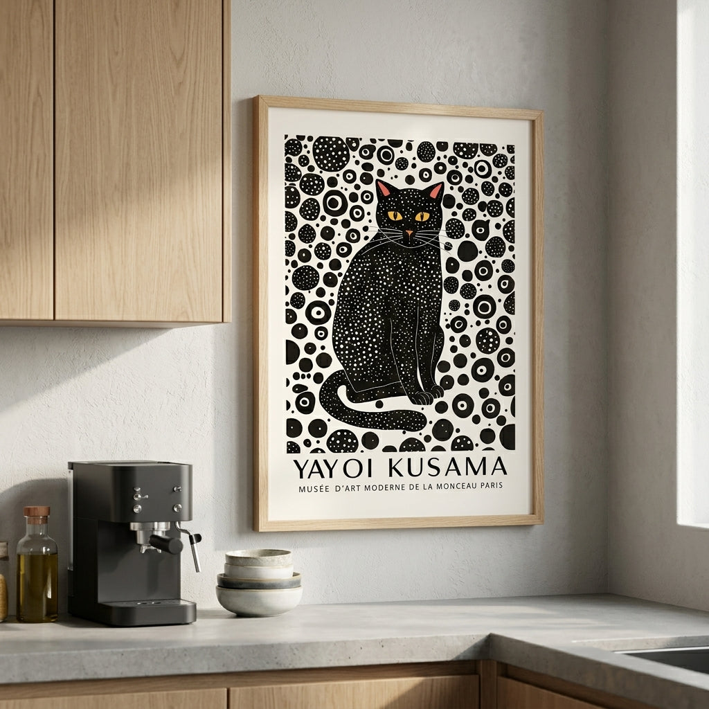 Minimalist Black Cat Art Print