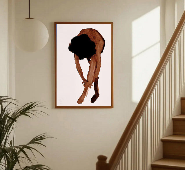 Abstract watercolor figure wall art print