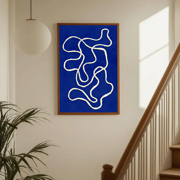 Blue abstract wall art print