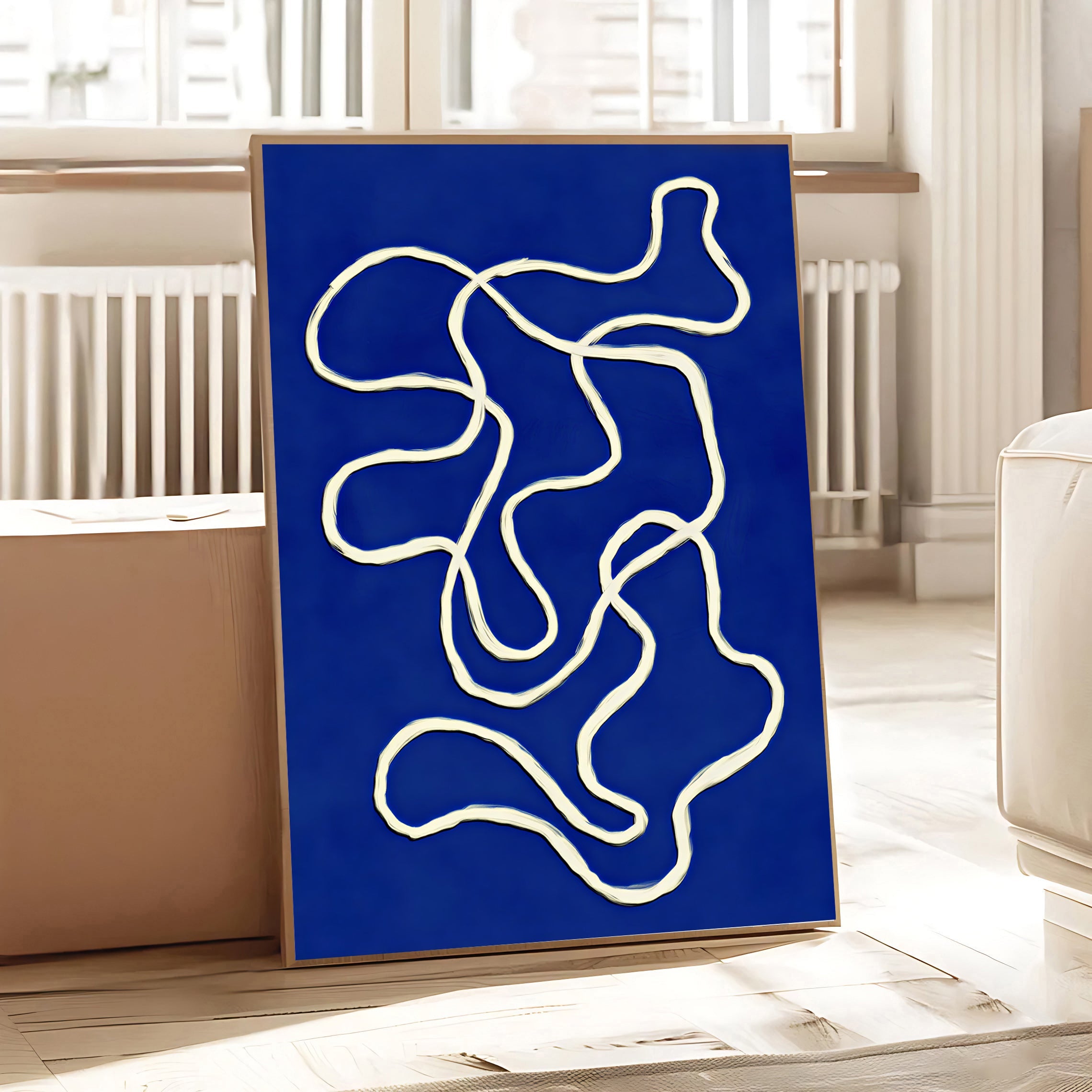 Blue abstract wall art print