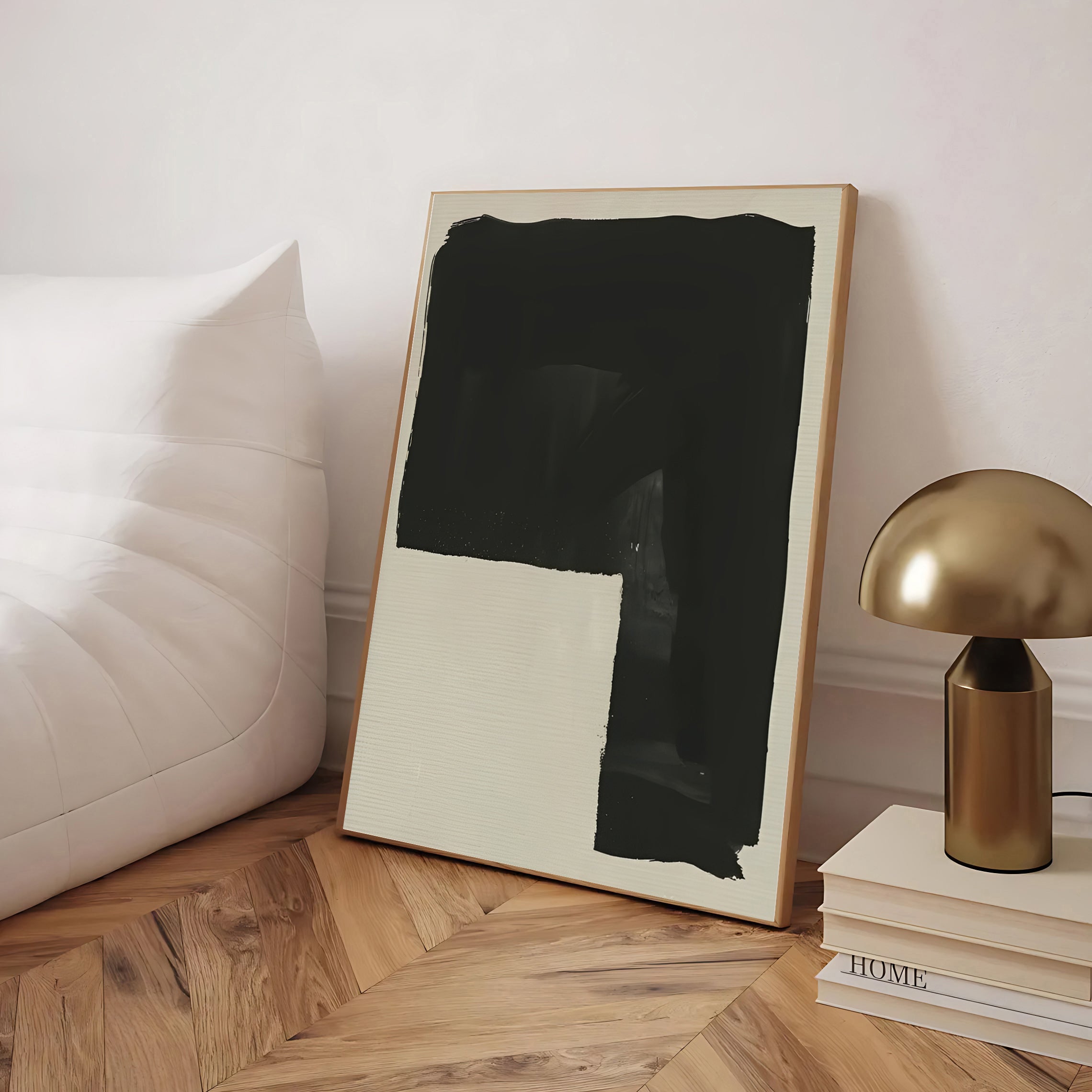 Modern black minimalist abstract wall art print