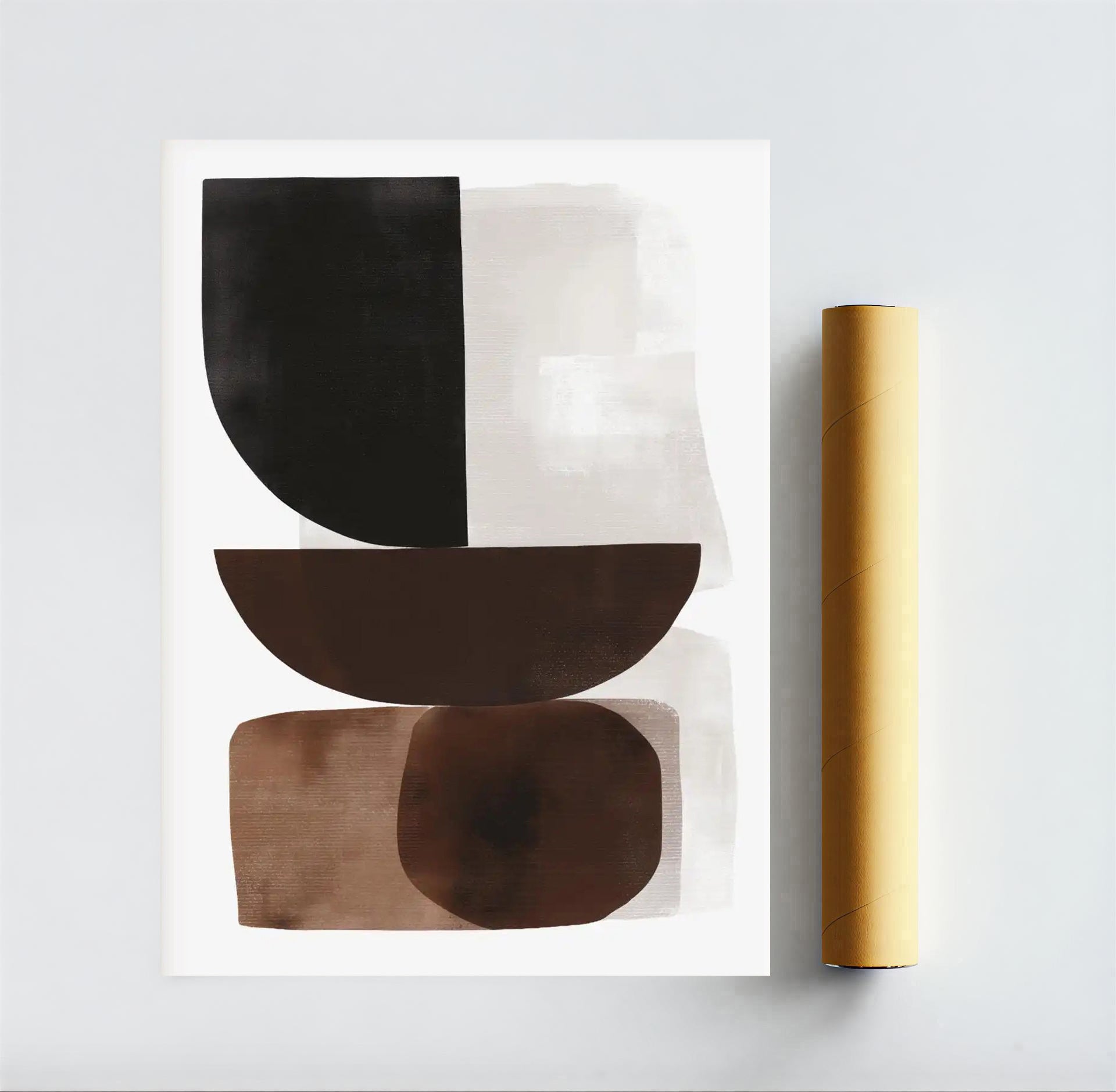 Abstract wall art in neutral tones