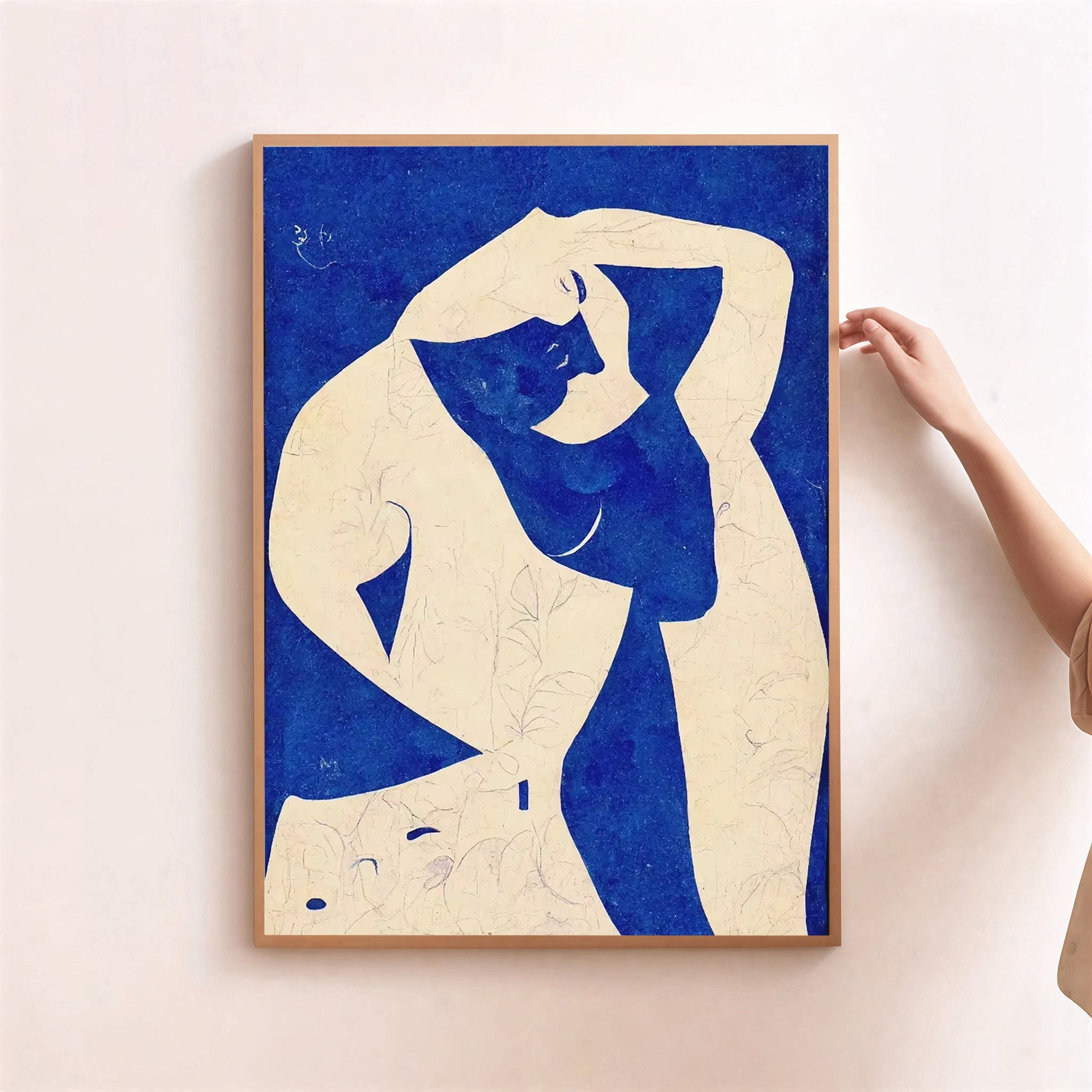 Abstract Blue Nude Wall Art Print