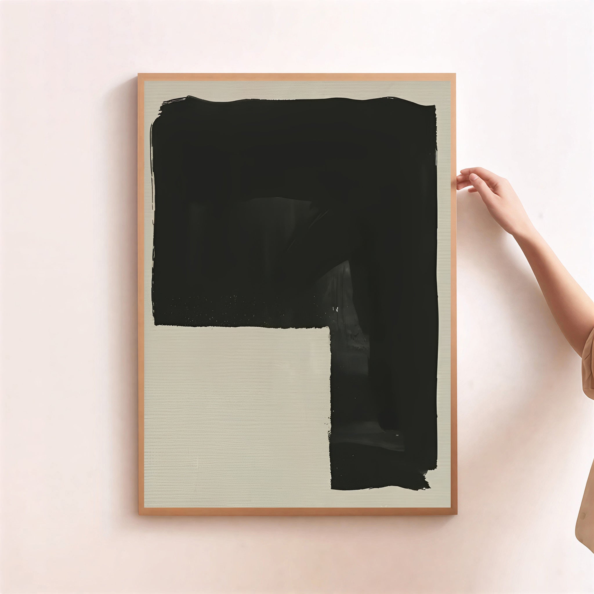 Modern black minimalist abstract wall art print