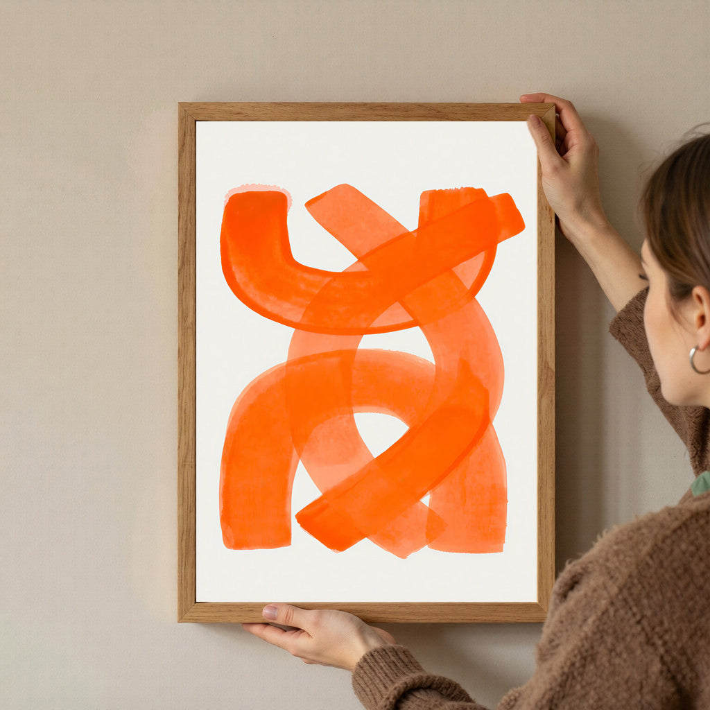 Orange Minimalist Abstract Wall Art Print