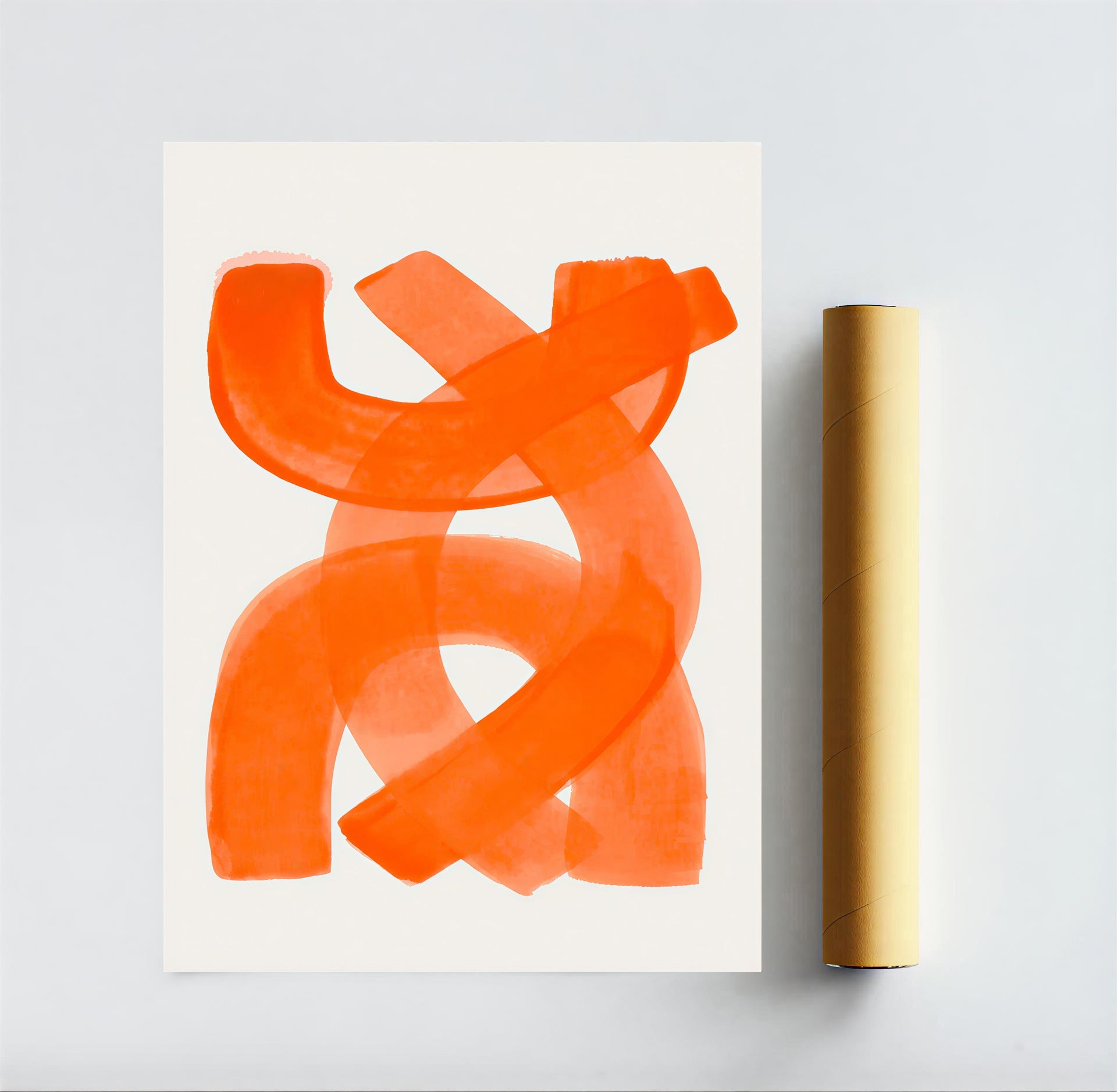Orange Minimalist Abstract Wall Art Print