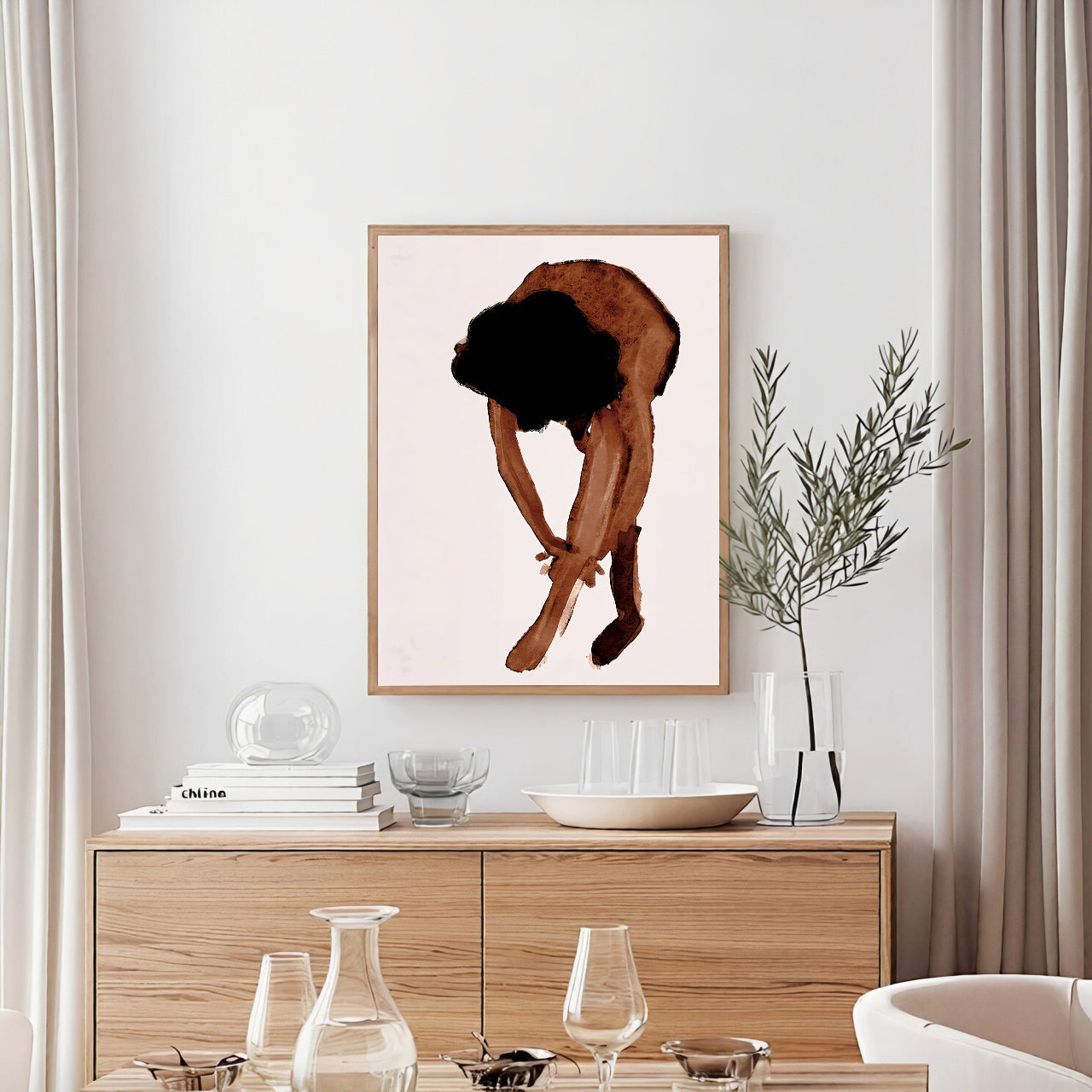 Abstract watercolor figure wall art print