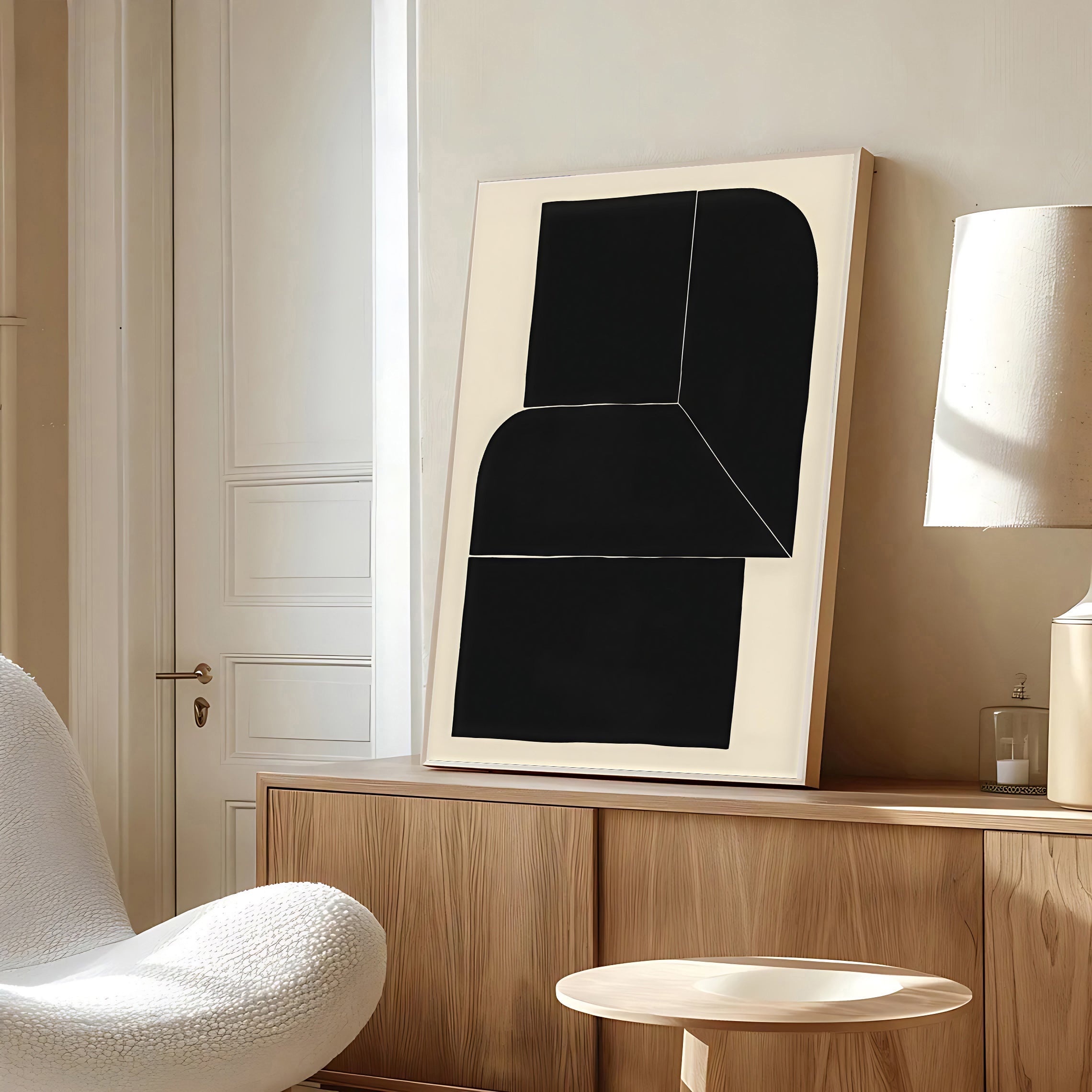 Black Minimalist Abstract Wall Art Print