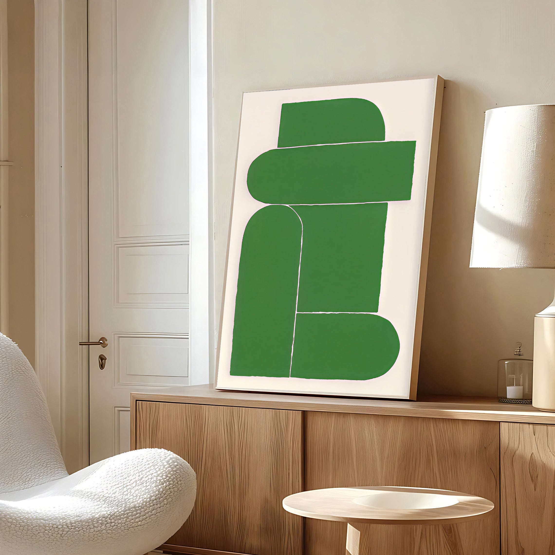 Modern abstract green wall art print