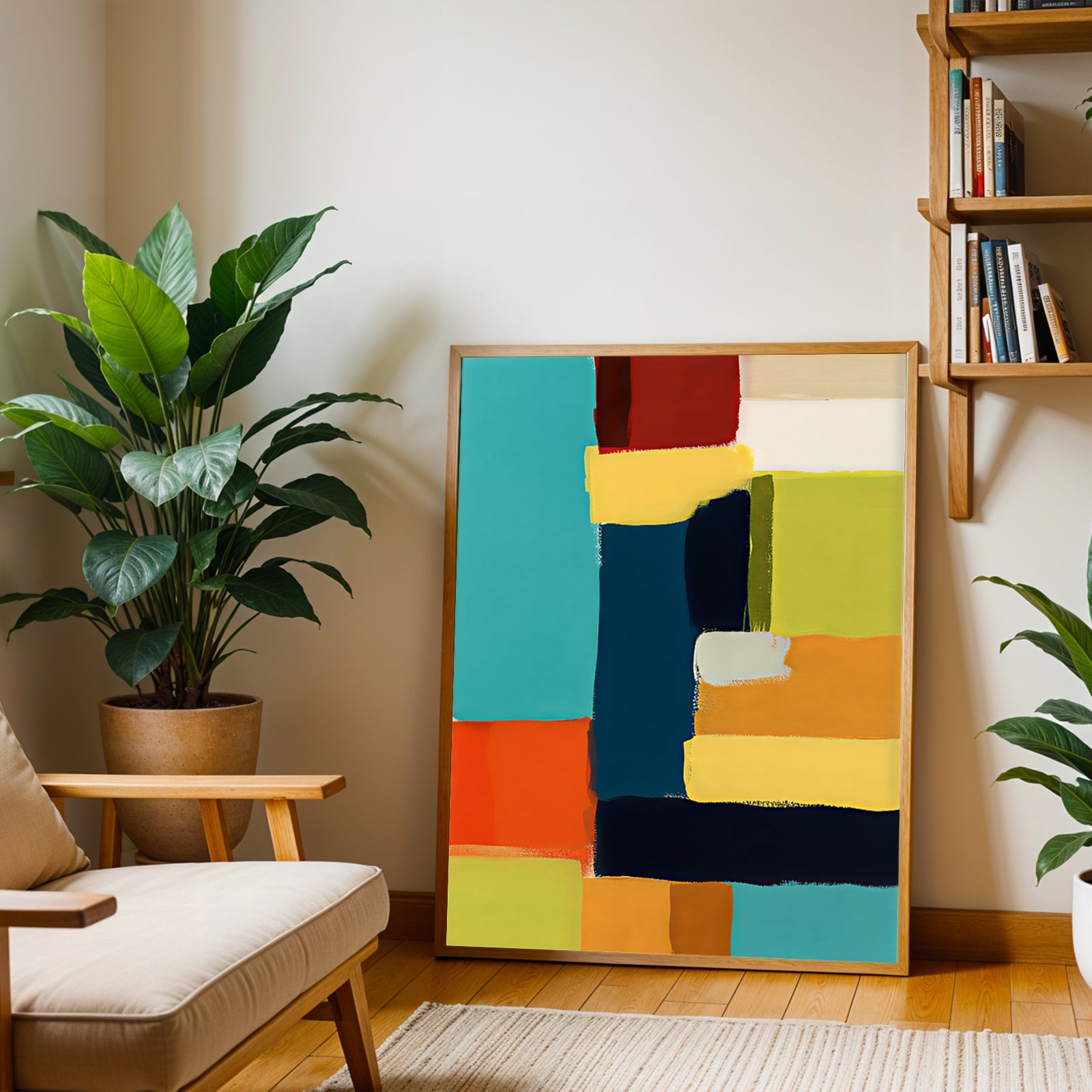 Mid century modern geometric art print