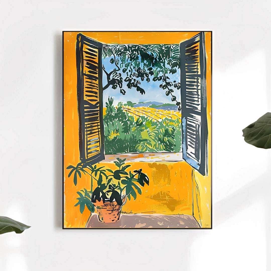 Matisse-inspired window view art print