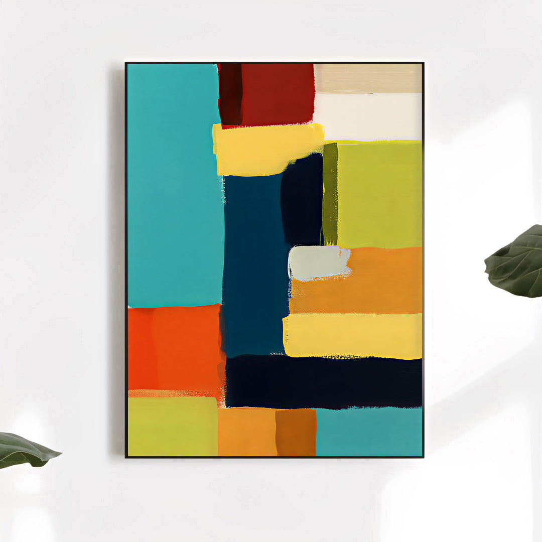 Mid century modern geometric art print